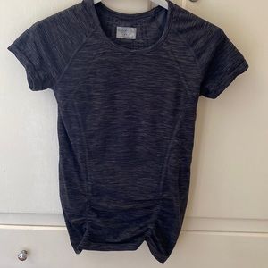 Athleta Black Space Dye Fastest Track Tee with Ruching Detail Size Small